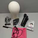 Wig Stand - Wig Stand with Head Canvas Wig Head Mannequin Head for Heavy Wigs, Wig Head Stand Manikin Head Wig Head for Wigs Making Display Styling(Wig not included), Wig Stand Tripod Height Adjustable