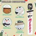 Winter Snowman Be Merry Welcome Porch Sign For Front Door Christmas Snowflake Wooden Vertical Welcome Sign Yard Standing For Patio Front Door Porch Wall Yard Home Decor Indoor Outdoor 47.2" X 7.8