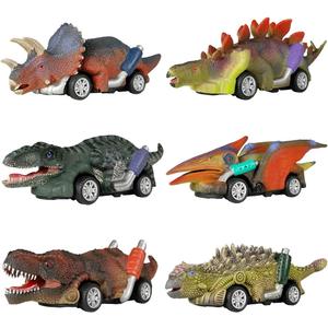 DINOBROS Dinosaur Toy Pull Back Cars,6 Pack Dino Toys for 3 Year Old Boys Girls and Toddlers,Boy Toys Age 3,4,5 and Up,Pull Back Toy Cars,Dinosaur Games with T-Rex