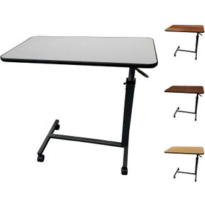 ProHeal Medical Overbed Table with Wheels and Adjustable Height - Gray Rolling Over Bed Table for Home and Hospital Use
