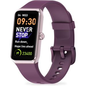 Fitness Tracker with Step Counter/Calories/Stopwatch, Activity Tracker, Health Tracker with Heart Rate Monitor, Sleep Tracker,1.47 Touch Color Screen, Pedometer Watch for Women Men (Bordeaux)