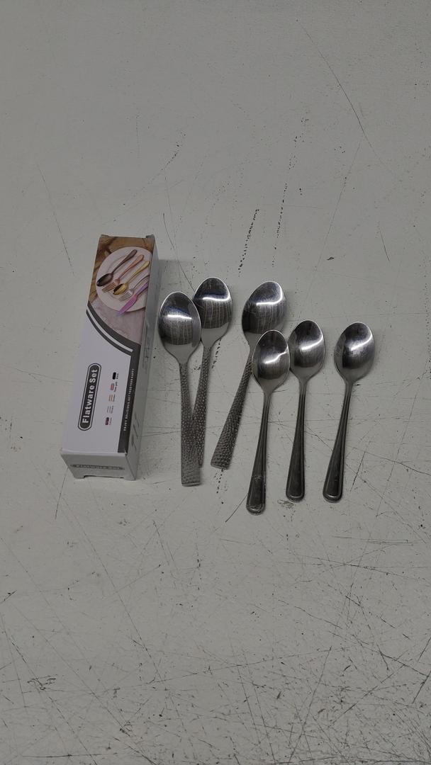 SANTUO Stainless Steel Teaspoon,Stainless Steel Silverware set of 6,Mirror Polished & Dishwasher Safe