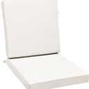 AAAAAcessories Outdoor Seat Cushions for Chairs, One-Piece Design, Fade-Resistant, Waterproof Patio Furniture Replacement Cushions, 20" x 20" x 3" + 20" x 24" x 3", Creamy White