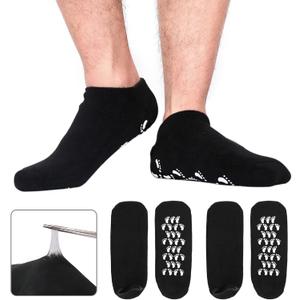 Codream Large Men's Moisturizing Gel Socks Men's Feet Care Ultimate Treatment for Dry Cracked Rough Skin on Feet Pack of 2 Pairs Black US Men 1015