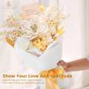 TINGE TIME Preserved Flowers Bouquet, Platinum Faux Rose Bouquets, Eternal Roses Bouquet for Wedding, Table Centerpieces, Mothers Day, Birthday Gifts, Anniversary, Graduation(White & Gold)