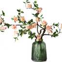 WEISPARK Artificial Flowers, 2pcs Fake Cherry Blossom Branches 31 Inch Long Stem Silk Flowers for DIY Vase Home Hotel Office Wedding Party Garden Decor (Champagne)