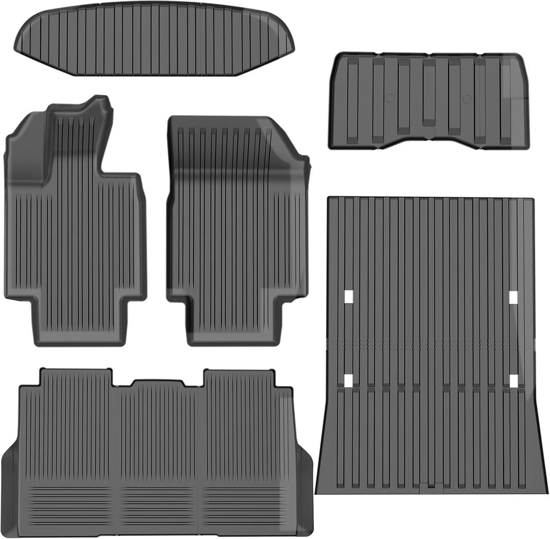 All-Weather TPE Floor Mats 6PCS -Compatible with Cybertruck 2024-2026, Full Coverage Cargo Liner & Frunk Mat Heavy-Duty Anti-Slip Interior Accessories
