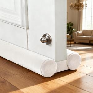 Superior Velvet Under Door Draft Stopper, 30'' to 36'' Adjustable Door Gap Filler, Double-Sided Windproof Seal, Easy-Install, Blocks Noise, Cold, Light, Dust & More
