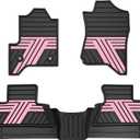 TTX LIGHTING Floor Mats for Chevy Silverado/GMC Sierra 2014-2018 Crew Cab, Custom Fit for Silverado/Sierra 1500 2014-2018 & 2500HD/3500HD 2015-2019 (Black & Pink)