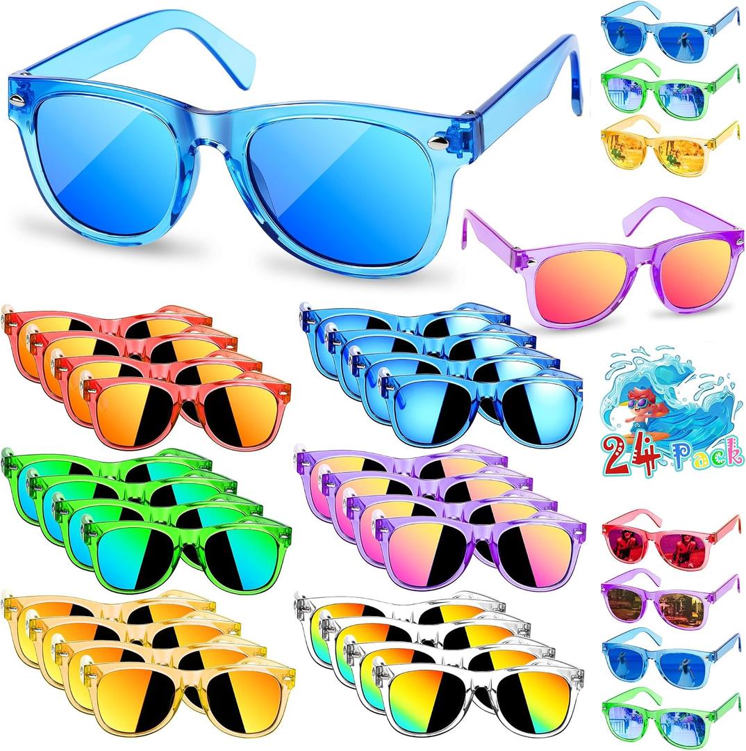 Kids Sunglasses Bulk Party Favors, 12/24 Pack Boys Girls Sunglasses for Kids Age 3-8 with UV 400 Protection