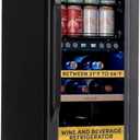NewAir 15" Beverage Refrigerator 9 Bottle and 48 Can Capacity, Beverage Cooler in Stainless Steel, Built-in or Freestanding Dual Zone Drink Fridge with Triple-Pane Glass Door