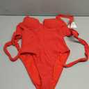 Women's Contrast Trim Knotted Slimming One-Piece Swimsuit Vintage Bathing Suits M
