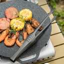 JETKONG Stainless Steel Kitchen Tongs, Serving Tongs for Cooking, 10.6" Metal Food Tongs with Non-Slip Comfort Grip, Non-Stick Cooking Tongs Heat Resistant BBQ Tong Grill Tong (Black)