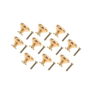 10pcs Round Golden Dresser Pull Knobs Single Hole Handles for Cabinets and Furniture Elegant Design for Home Decor Strong and