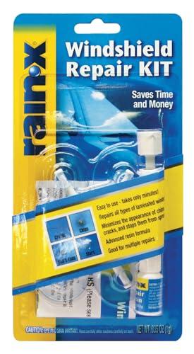 Rain-X 600001 Windshield Repair Kit - Quick and Easy Durable Resin Based Windshield Repair Kit for Chips and Cracks, Good for Round Damage Below 1" in Diameter and Cracks Smaller Than 12" in Length