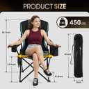 MOON LENCE Heavy Duty Camping Chair, 450LBS Capacity High Back Folding Chair with Cup Holder & Cooler Bag, Portable Outdoor Chair for Camping, Backyard, RV and Beach, 2 Pack