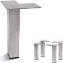 Set of 4 Stainless Steel Straight Metal Sofa Legs Square Tube Design, Durable Furniture Legs, Modern Style (7-7/8"H)