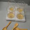 Glass Sugar Container with Spoon - 4 Pack 15oz Glass Jars with Bamboo Lid and Spoon, Bamboo Lid Storage Jar Containers for Coffee Beans, Spice, Brown Sugar, Tea, Flour, Nuts, Candy, Salts and More