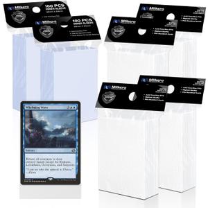 400 Pack Card Sleeves, 200 Matte White Trading Card Sleeve and 200 Inner Sleeves Ideal for Double-Sleeving, Fit for MTG, TCG and Game Cards