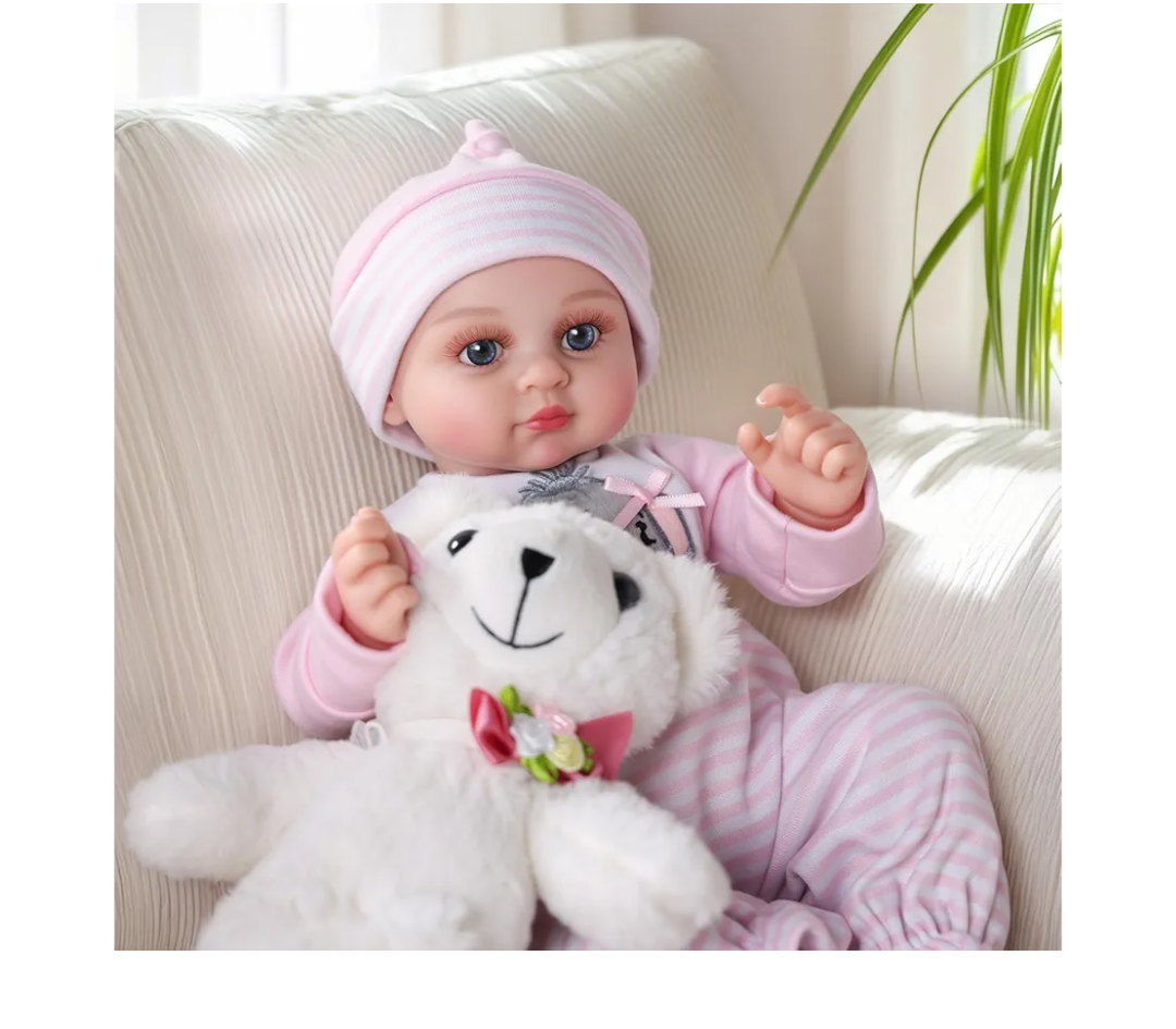 BABESIDE Baby Dolls, 15Inch Realistic Cute Soft Cloth Body Baby Doll Real Life Baby Dolls with Accessories in Rainbow Plush Bear Outfit for 3+ Year Old Girls Gifts, Pretend Play, Collection