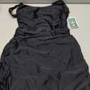 Eomenie Women's One Piece Swimdress Swimsuit with Drawstring Tummy Control Bathing Suits Push Up Swim Dresses with Bottom, Black, Size S