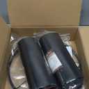 GO&SO Black Velvet Lamp Shades Set of 2 Medium Drum Lampshades -13" Top x 13" Bottom x 10" High(Spider) Traditional Fabric Lamp Shade for Table Lamps - Replacement Lampshade - Assembly Required