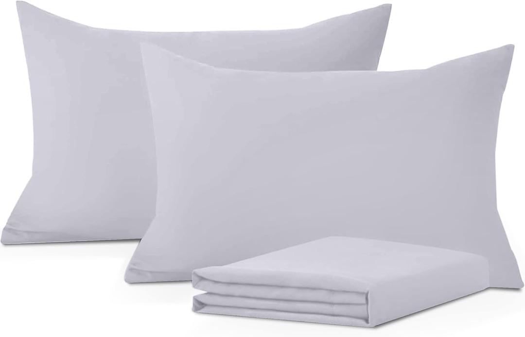Comfort Beddings Pack of 2 Youth Pillowcases 16x22 Premium 100% Cotton Blend Silver Youth Pillow Case Envelope Closure, Super Soft and Cozy Youth Pillow Covers (Size-16x22, Silver Grey)
