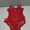 Avidlove Sexy Pajama Set for Women Floral Lace Lingerie Set Sheer Sleepwear See Through Lace Shorts PJ Set (Samll, Red)