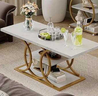 Gift Go Rustic Coffe Table With Storage modern 3 Tier Center Living Room Table