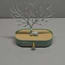 MORE&LESS Antlers Jewelry Display Stand with Aluminium alloy handle, Tree Tower Rack Hanging Organizer for Ring Earrings Necklace Bracelet, Deer Horn Tree Stand with Storage Drawer and Tray