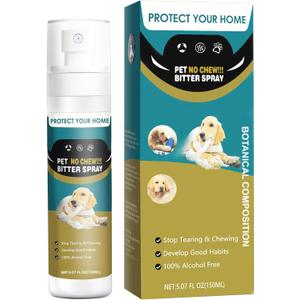 Bitter Apple Spray for Dogs, Effectively, No Chew Spray for Dogs Stop Licking Biting & Destructive Behavior Protect Your Furniture Prevent Licking Injuries Indoor/Outdoor Training Deterrent (150ML)