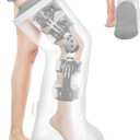 Waterproof Extra Wide Full Leg Cast Cover for Shower after Knee Surgery with Upgrade Non-Slip Bottom, Watertight Cast Protector for Leg Knee Immobilizer/Brace, Bandage Wounds, Walking Boots, Reusable