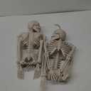 JOYIN 2 PCS 16" Halloween Skeleton Decor, Full Body Stayable Movable Joints, Posable Hanging Skeletons for Halloween Decoration, Yard, Graveyard, Haunted House Props, Spooky Scene Party Favor