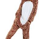 Reindeer Costume Deer Onesie for Adult Women Men Halloween Pajama (Brown)