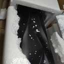 Black Tall Ceramic Floor Vase, 28 Inch, Pleated Wave Design