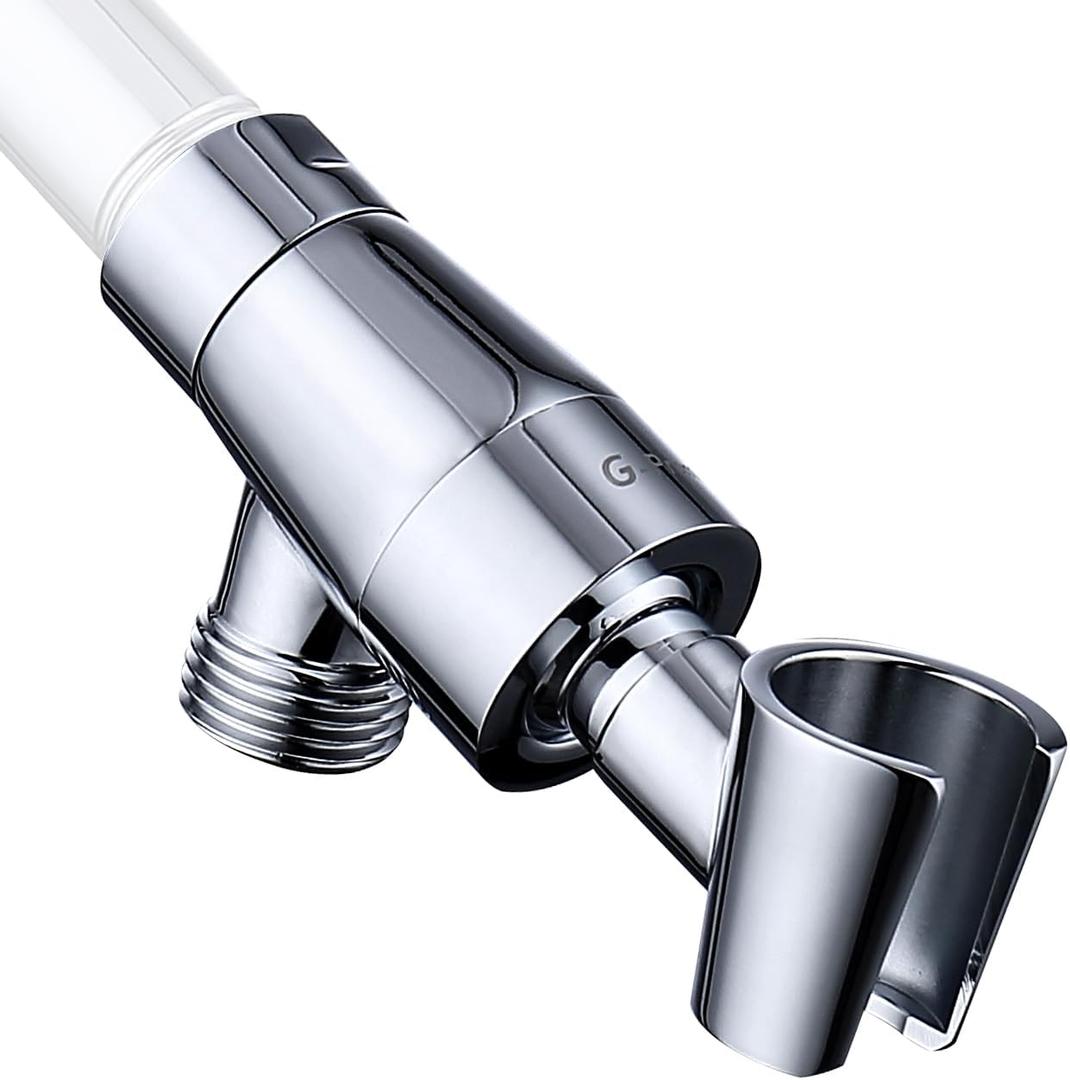 G-Promise Metal Shower Head Holder for Hand Held, Adjustable Bracket, Universal Shower Arm Mount, Chrome Finish
