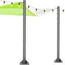 Thickening 2.2mm 2 Pack Sun Shade Sail Poles - 10ft Outdoor Sunshade Sail Post Support Awning Canopy Heavy Duty Metal Pole Kit for Patio Garden Yard Backyard Grassland - 2 Pack