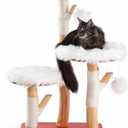 KONELCARE 46" Solid Wood Cat Tree, Crafted for Elegant Homes