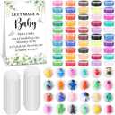 Soulchen 101 Pcs Eucalyptus Funny Baby Shower Games Set Include 50 Modeling Clay 50 Cupcake Liners and 1 Let's Make a Baby Game Sign for Guest Gender Reveal Activities Adult Arts DIY Crafts Gifts