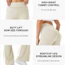 keriffe Women's Flare Yoga Pants High Waisted Tummy Control Leggings Workout Casual Bootcut Pants (Beige), XXL