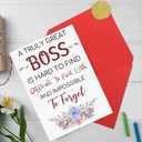 3 x Boss Day Card  Thank You Appreciation Greeting Card for Boss, Mentor, Manager  Farewell, Retirement or Bosss Day  Large 8 x 5.3 Inch with Envelope (141)