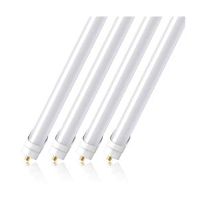 Barrina 8FT LED Bulbs, 44W 4500 Lumen 6500K Super Birght Light, T8 T10 T12 LED Fluorescent Replacement Tube, FA8 Single Pin T8 LED Bulbs 8 Foot Ballast Bypass, Dual-End Powered, Frosted Cover, 4 Packs