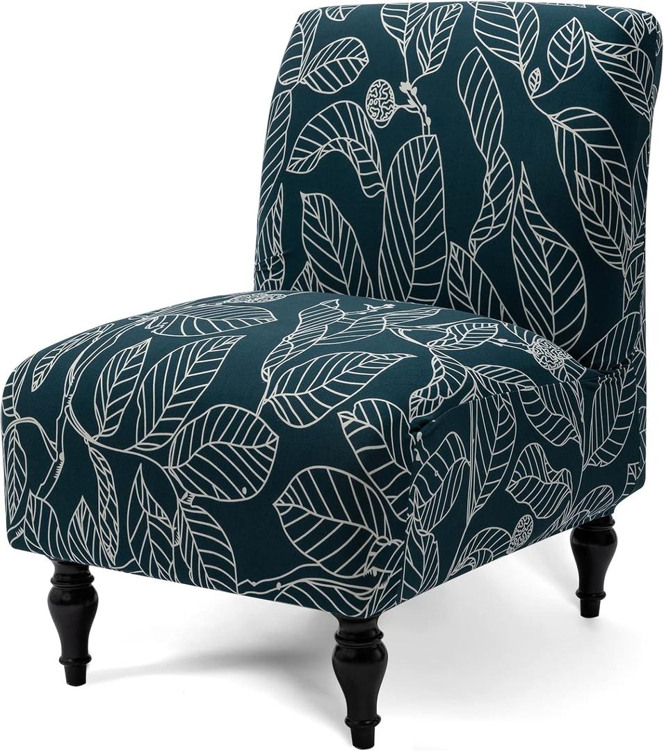 Liykimt Armless Accent Chair Cover Slipcover,Slipper Chair Stretch Spandex Removable for Armless Chair Furniture Protector Covers for Living Dining Room Hotel (Blue, 1)