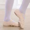 Ballet Shoes for Girls, Canvas Dance Practice Slippers No-Tie Sole Yoga Gymnastics Shoes(Toddler/Little Kid/Big Kid) (Beige)