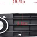 2Pcs Front Bumper Fog Light Cover Grilles Left and Right Side Replacement for A4 Regular Edition 2009-2012