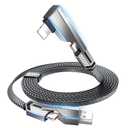 SHEZI 4-in-1 [Upgraded] USB C Cable 10FT Compatible with Lightning Cable 90 Degree, Long Fast Charging Flat Nylon Braided for iPhone 16/15 Charger Cord, Multi Charging Combo with L/USB C/USB A Ports