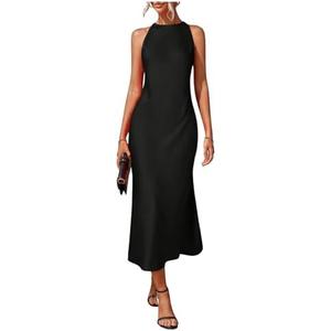 Floerns Women's Elegant Sleeveless Crew Neck Maxi Dress Slit Cocktail Tank Dress XXL