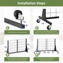 3-Pack 2' x 5.5' Grid Wall Panels Standing Wire Grid, Display Rack with T-Base Wheels Freestanding Gridwall Panel Tower for Shop, for Art Fairs Black