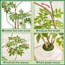 FloraFairy 6.5FT Artificial Sumac Tree with White Pot, Tall Faux Plants Indoor, Large Fake Tree with Nearly Natural Silk Plant (Real Touch), for Home, Office, Living Room, Patio, Lobby Decor