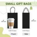 MESHA Kraft Gift Bags 200 Pack 5.25x3.75x8 Inch Small Black Paper Bags with Handles Bulk for Small Business,Birthday,Party,Wedding,Retail,Shopping Bag